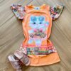 Vestido Infantil Feminino Manga Curta Gatinha Estilosa Fernanda Ramos Kids