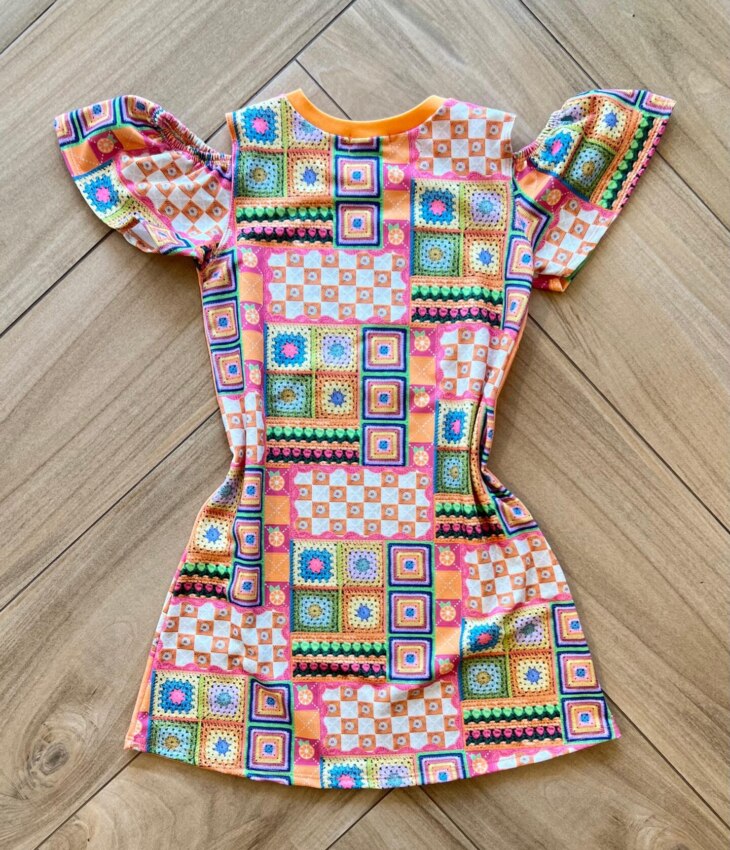 fernandaramoskids com br Vestido Infantil Feminino Manga Curta Gatinha Estilosa 2