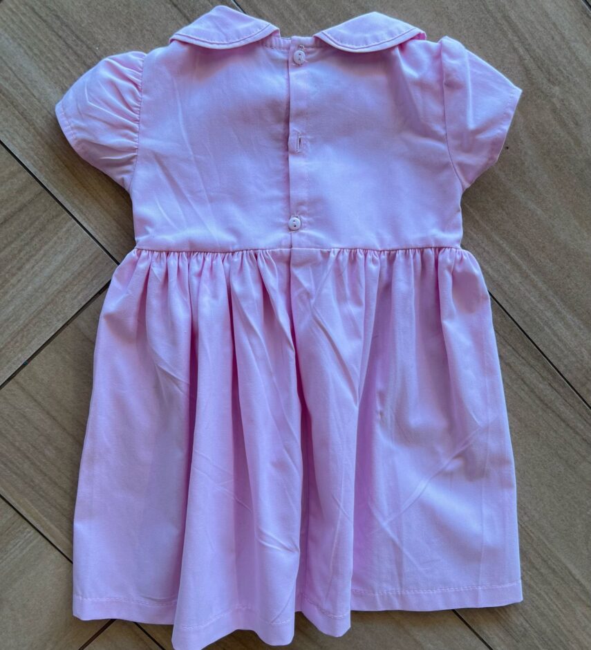 fernandaramoskids com br Vestido Infantil Feminino Manga Curta Gola e Detalhes Rosa2