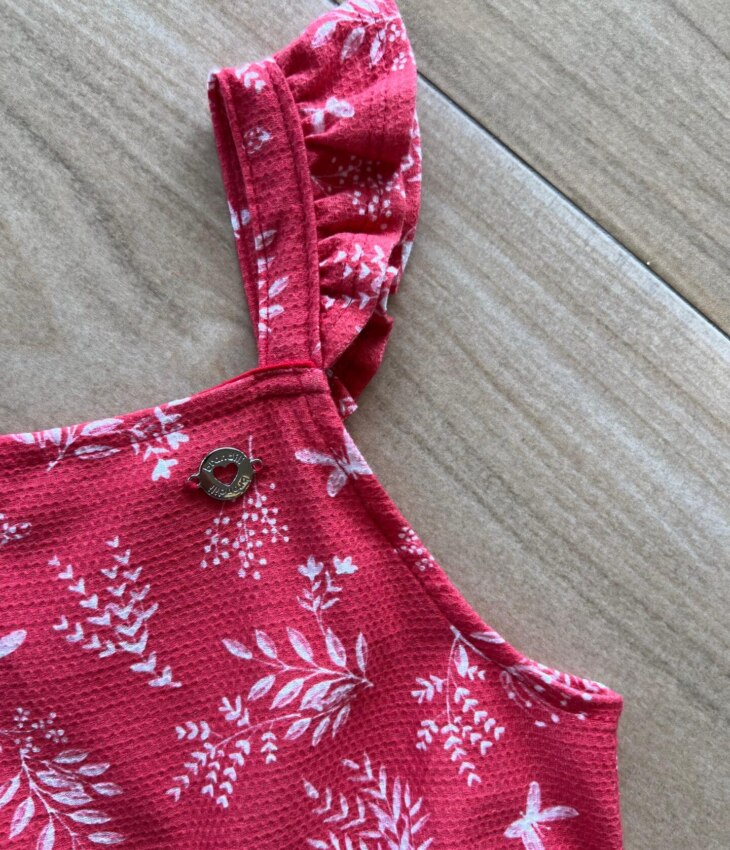 fernandaramoskids com br Vestido Infantil Feminino Alça Babado Vermelho 1