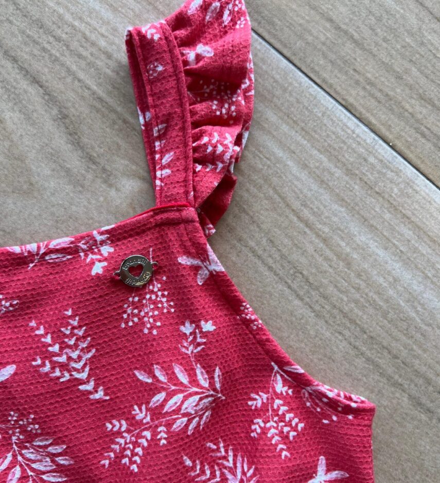 fernandaramoskids com br Vestido Infantil Feminino Alça Babado Vermelho 1