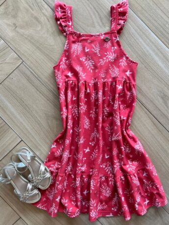 Vestido Infantil Feminino Alça Babado Vermelho Fernanda Ramos Kids