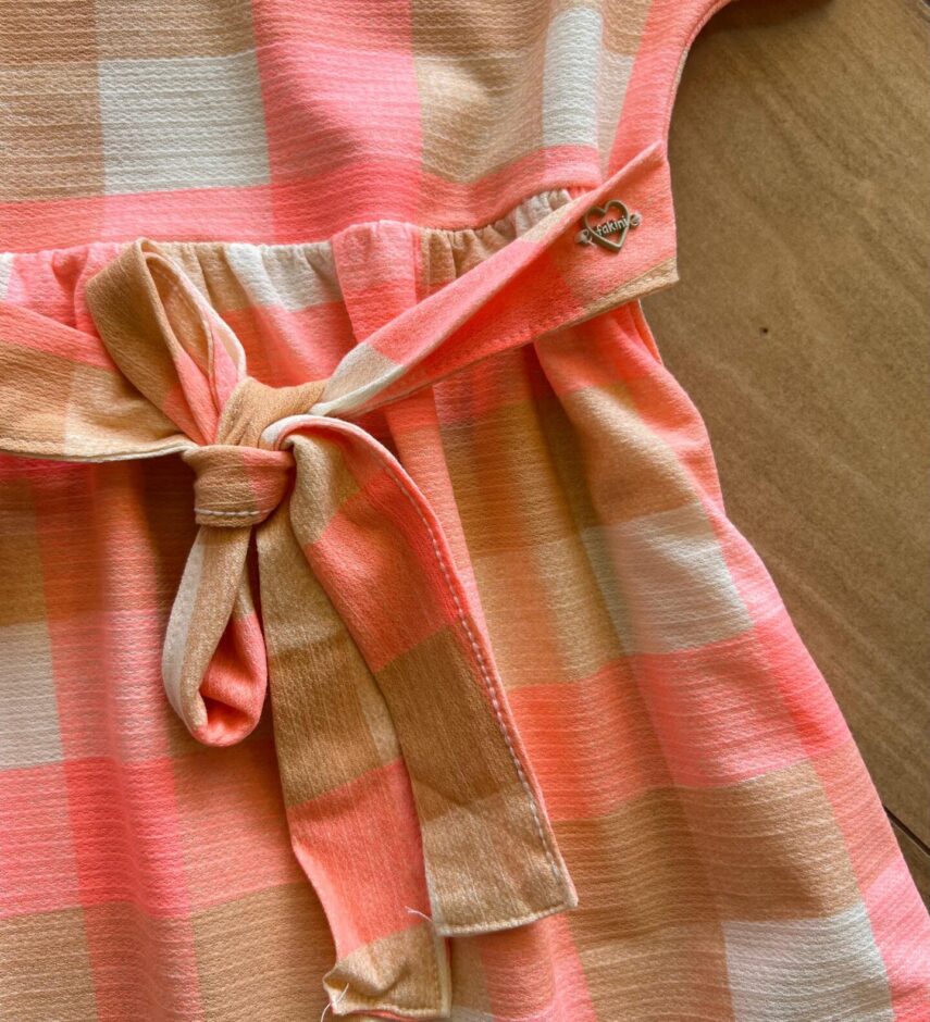 fernandaramoskids com br Vestido Infantil Feminino Midi Xadrez com Amarração1