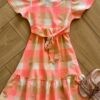 Vestido Infantil Feminino Midi Xadrez com Amarração Fernanda Ramos Kids
