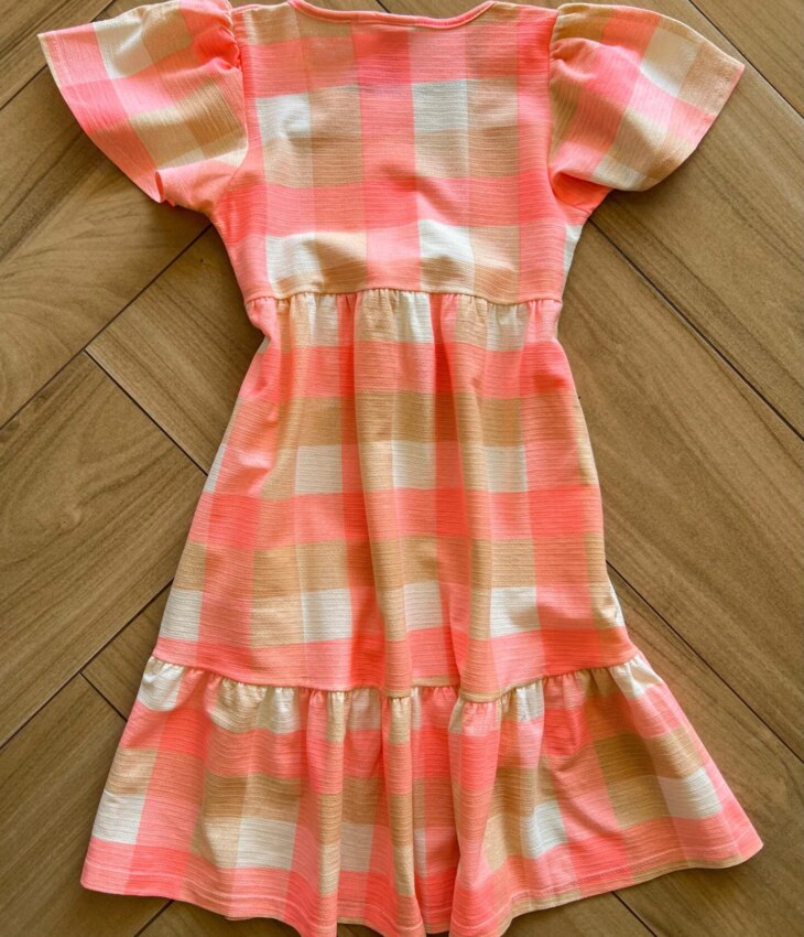 fernandaramoskids com br Vestido Infantil Feminino Midi Xadrez com Amarração2