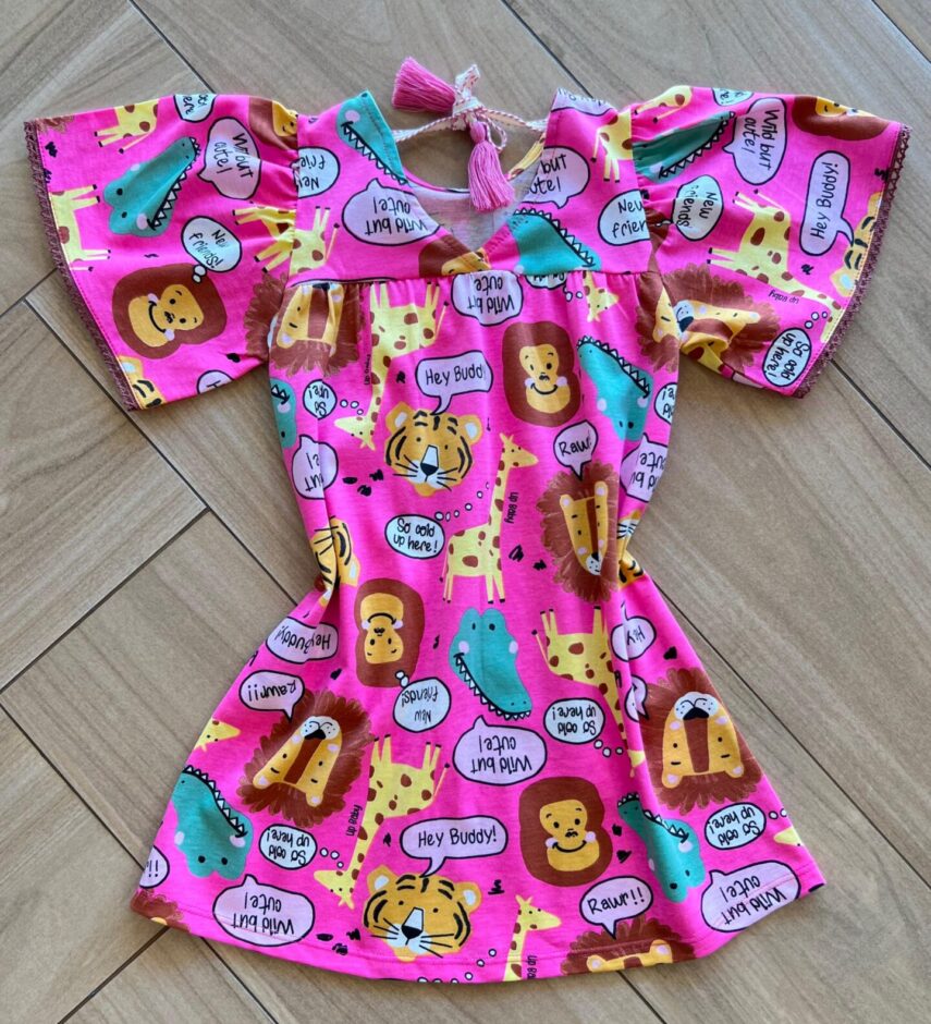 fernandaramoskids com br Vestido Infantil Feminino Mundo Animal Rosa 1