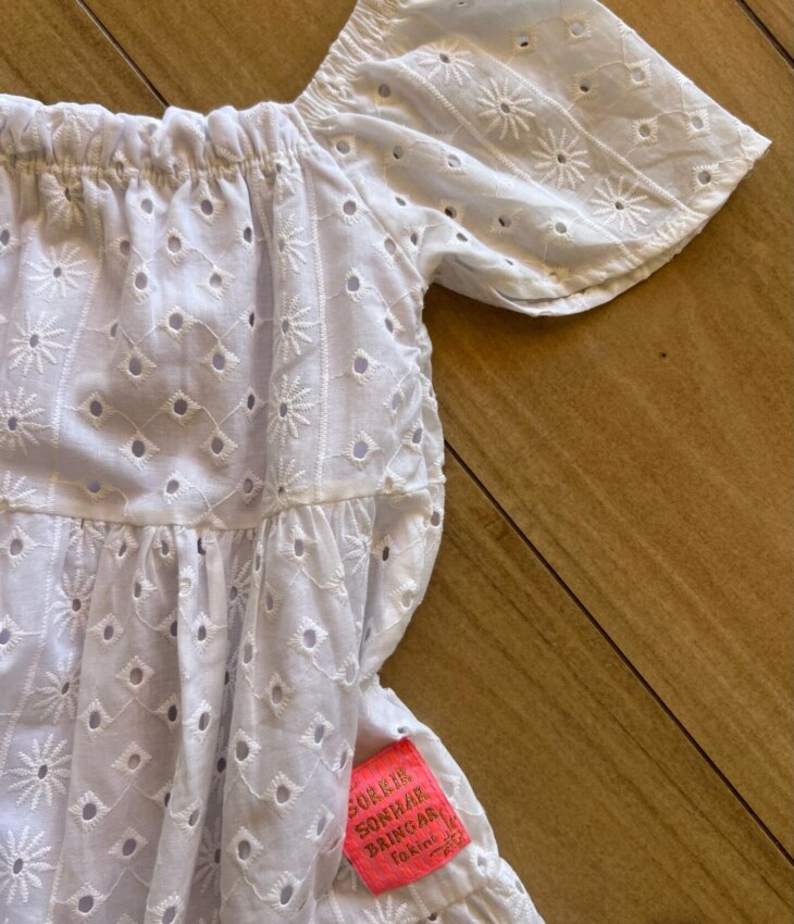 fernandaramoskids com br Vestido Infantil Feminino Off White Lese 1