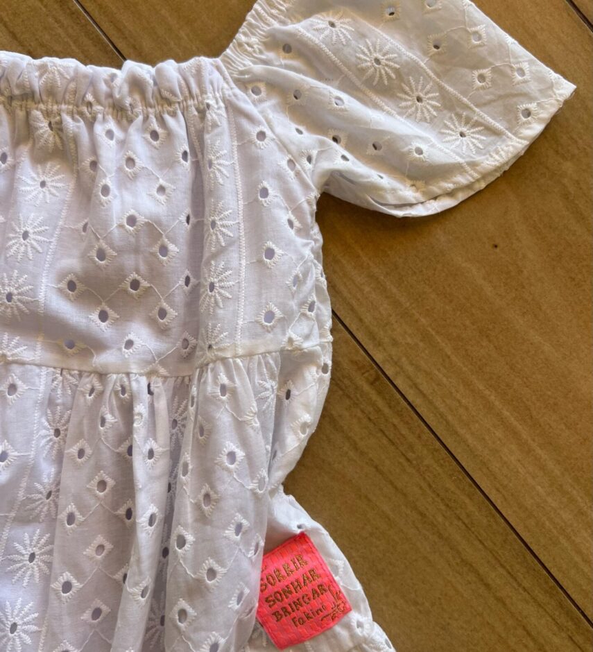 fernandaramoskids com br Vestido Infantil Feminino Off White Lese 1