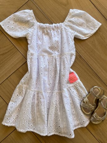 Vestido Infantil Feminino Off White Lese Fernanda Ramos Kids