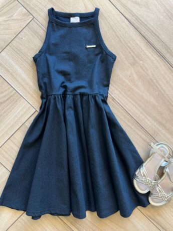 Vestido Infantil Feminino Preto Brilho Lurex Fernanda Ramos Kids