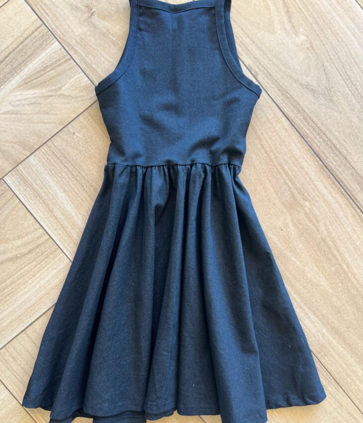 fernandaramoskids com br Vestido Infantil Feminino Preto Brilho Lurex 1