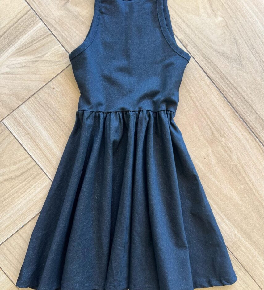 fernandaramoskids com br Vestido Infantil Feminino Preto Brilho Lurex 1