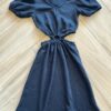 Vestido Infantil Feminino Preto Canelado Fernanda Ramos Kids