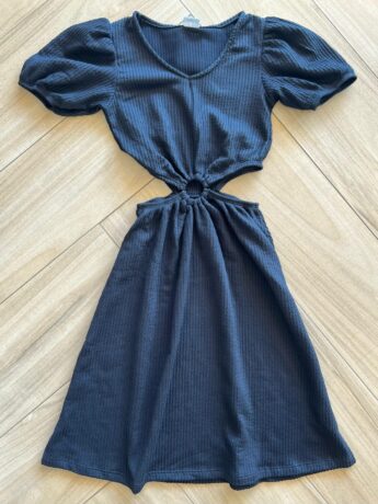 Vestido Infantil Feminino Preto Canelado Fernanda Ramos Kids