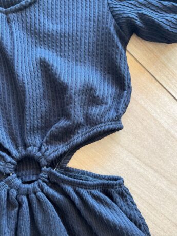 fernandaramoskids com br Vestido Infantil Feminino Preto Canelado 1