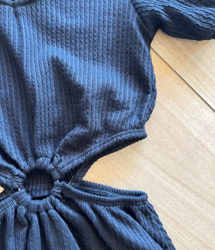 fernandaramoskids com br Vestido Infantil Feminino Preto Canelado 1