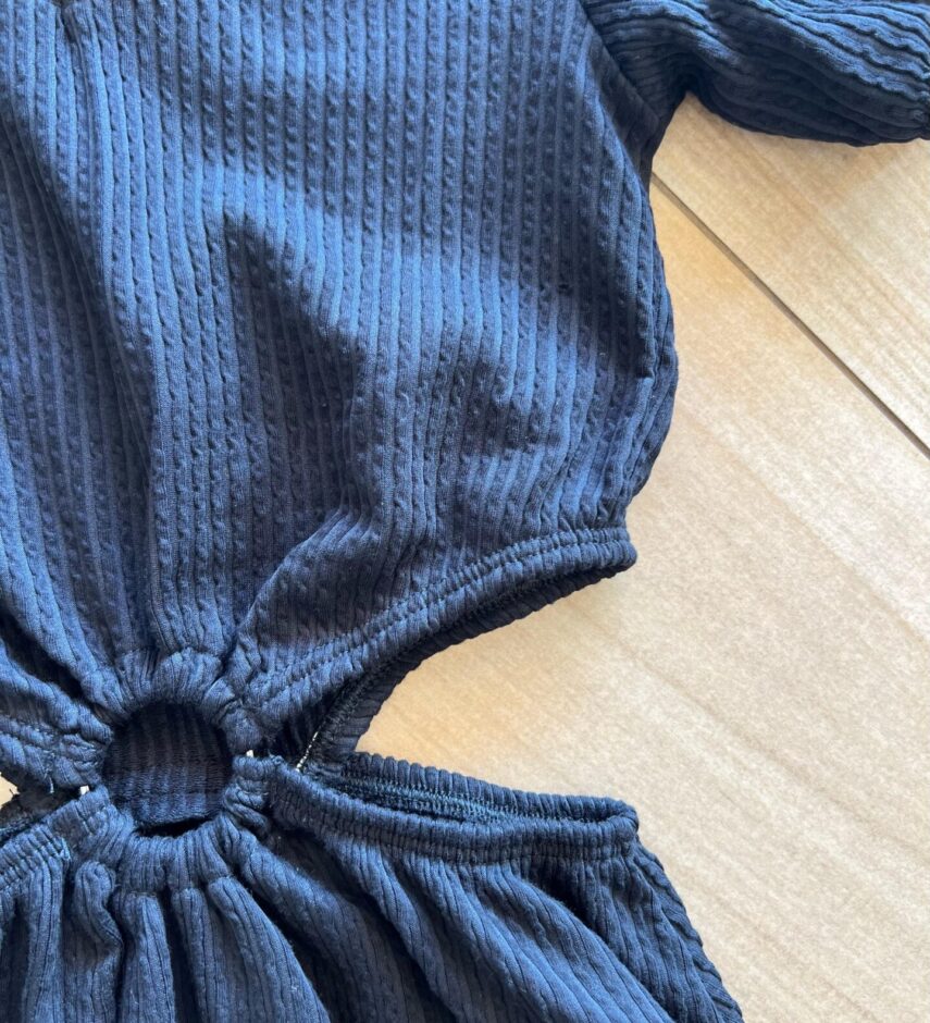 fernandaramoskids com br Vestido Infantil Feminino Preto Canelado 1