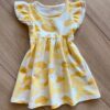 Vestido Infantil Feminino Rodado Amarelo com Detalhe nas Mangas da Fernanda Ramos Kids