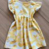 fernandaramoskids com br Vestido Infantil Feminino Rodado Amarelo com Detalhe nas Mangas 1