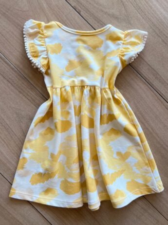 fernandaramoskids com br Vestido Infantil Feminino Rodado Amarelo com Detalhe nas Mangas 1