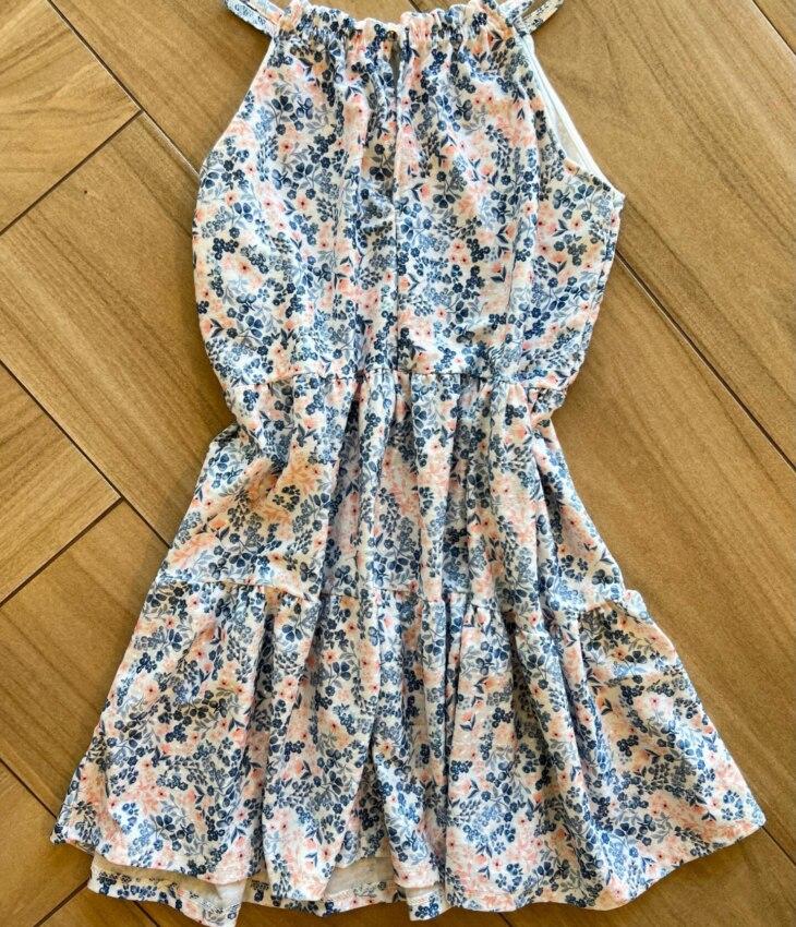 Vestido Infantil Feminino Rodado com Botão Estampado Fernanda Ramos Kids