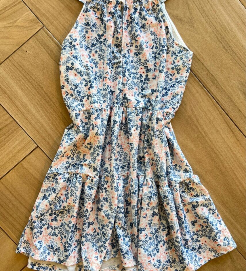 Vestido Infantil Feminino Rodado com Botão Estampado Fernanda Ramos Kids