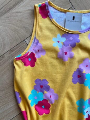 fernandaramoskids com br Vestido Infantil Feminino Rodado com Flores Amarelo1