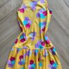 Vestido Infantil Feminino Rodado com Flores Amarelo Fernanda Ramos Kids