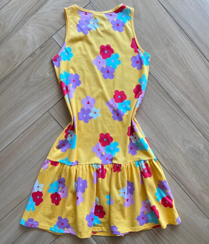 fernandaramoskids com br Vestido Infantil Feminino Rodado com Flores Amarelo2