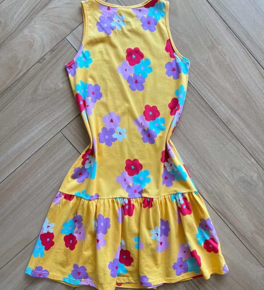 fernandaramoskids com br Vestido Infantil Feminino Rodado com Flores Amarelo2