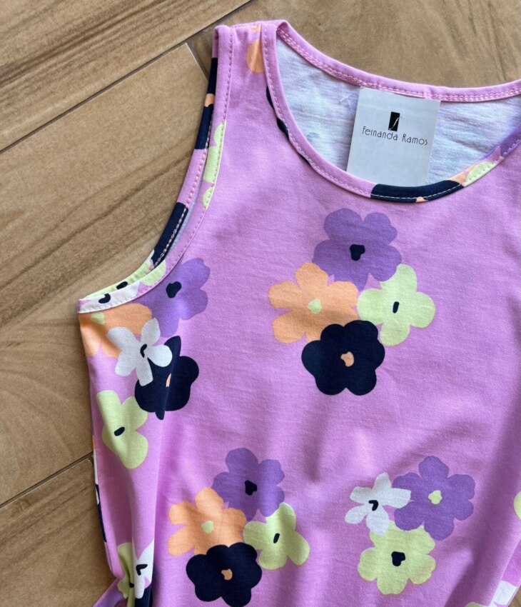 fernandaramoskids com br Vestido Infantil Feminino Rodado com Flores Lilás1
