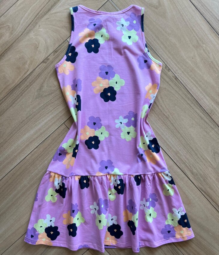 fernandaramoskids com br Vestido Infantil Feminino Rodado com Flores Lilás2