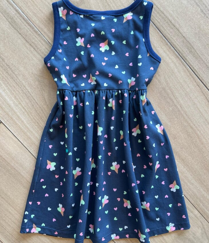 Vestido Infantil Feminino Rodado Estampa Sorvetes de Coração Fernanda Ramos Kids