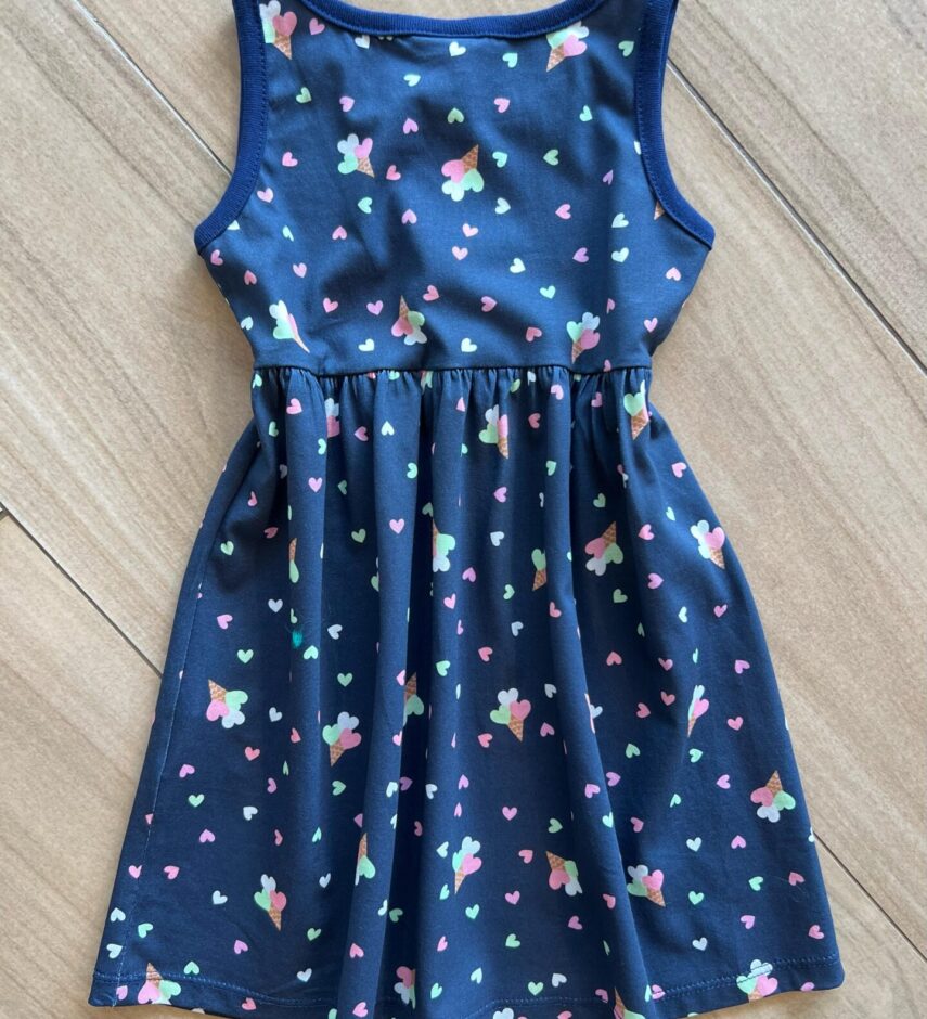 Vestido Infantil Feminino Rodado Estampa Sorvetes de Coração Fernanda Ramos Kids