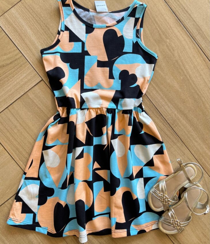Vestido Infantil Feminino Rodado Estampado Fernanda Ramos Kids