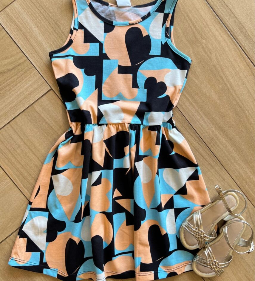 Vestido Infantil Feminino Rodado Estampado Fernanda Ramos Kids