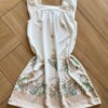 fernandaramoskids com br Vestido Infantil Feminino Rodado Flores Bege 2