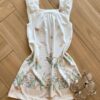 Vestido Infantil Feminino Rodado Flores Bege Fernanda Ramos Kids