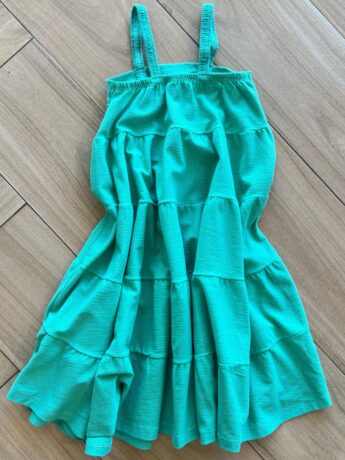 Vestido Infantil Feminino Rodado Verde de Alcinha Fina Fernanda Ramos Kids
