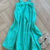 Vestido Infantil Feminino Rodado Verde de Alcinha Fina Fernanda Ramos Kids