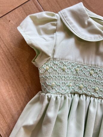 fernandaramoskids com br Vestido Infantil Feminino Verde com Pérola 1