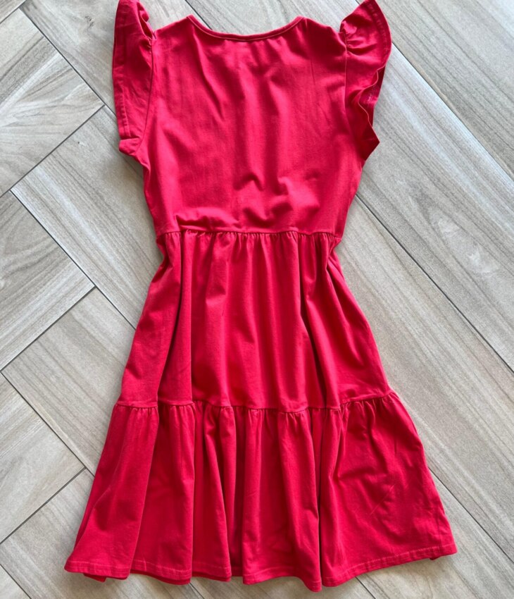 Fernanda Ramos Kids Vestido Infantil Feminino Vermelho com Botões 1
