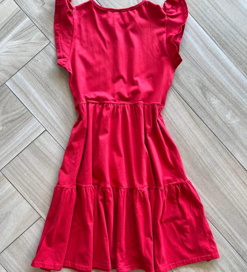 Fernanda Ramos Kids Vestido Infantil Feminino Vermelho com Botões 1