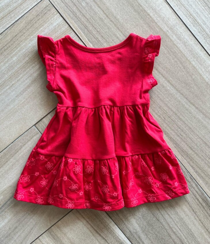 fernandaramoskids com br Vestido Infantil Feminino Vermelho com Flores 1