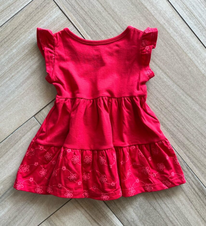 fernandaramoskids com br Vestido Infantil Feminino Vermelho com Flores 1