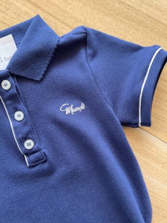 fernandaramoskids com br Vestido Polo Infantil Feminino Curto Azul 1