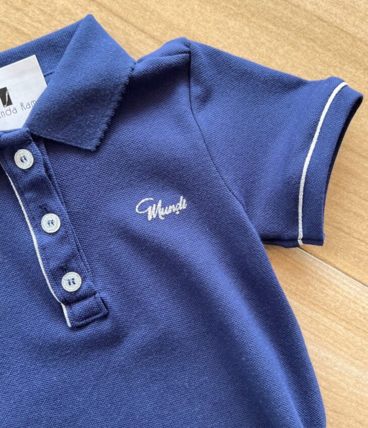 fernandaramoskids com br Vestido Polo Infantil Feminino Curto Azul 1