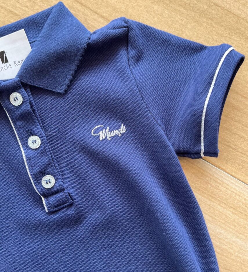 fernandaramoskids com br Vestido Polo Infantil Feminino Curto Azul 1