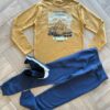 Conjunto Infantil Masculino Blusa Manga Longa Choose e Calça Azul Fernanda Ramos Kids