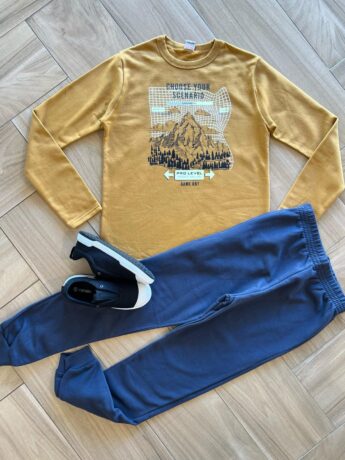 Conjunto Infantil Masculino Blusa Manga Longa Choose e Calça Azul Fernanda Ramos Kids